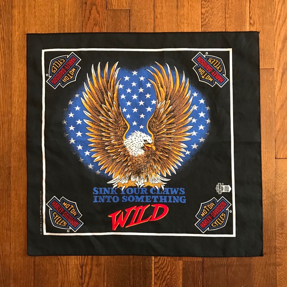 Vintage Harley Davidson Cotton Blend Scarf